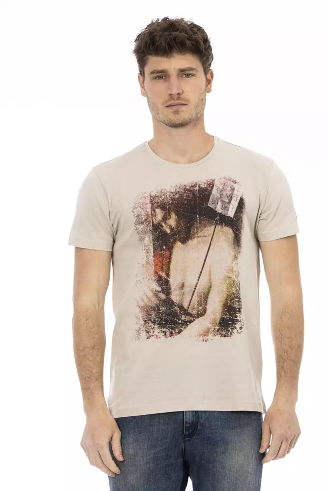 Camiseta Trussardi Action de mezcla de algodón beige para hombre