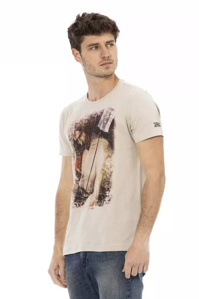 T-shirt Trussardi Action en coton mélangé beige pour homme