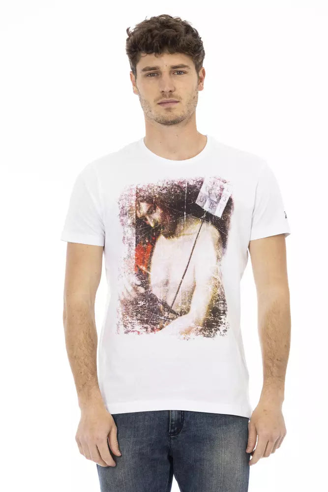 T-shirt blanc élégant Trussardi Action avec charme graphique