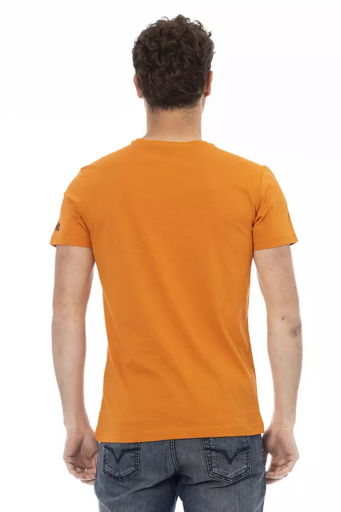 Camiseta de cuello redondo y manga corta naranja Action Chic de Trussardi