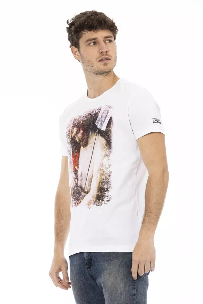 T-shirt blanc élégant Trussardi Action avec charme graphique