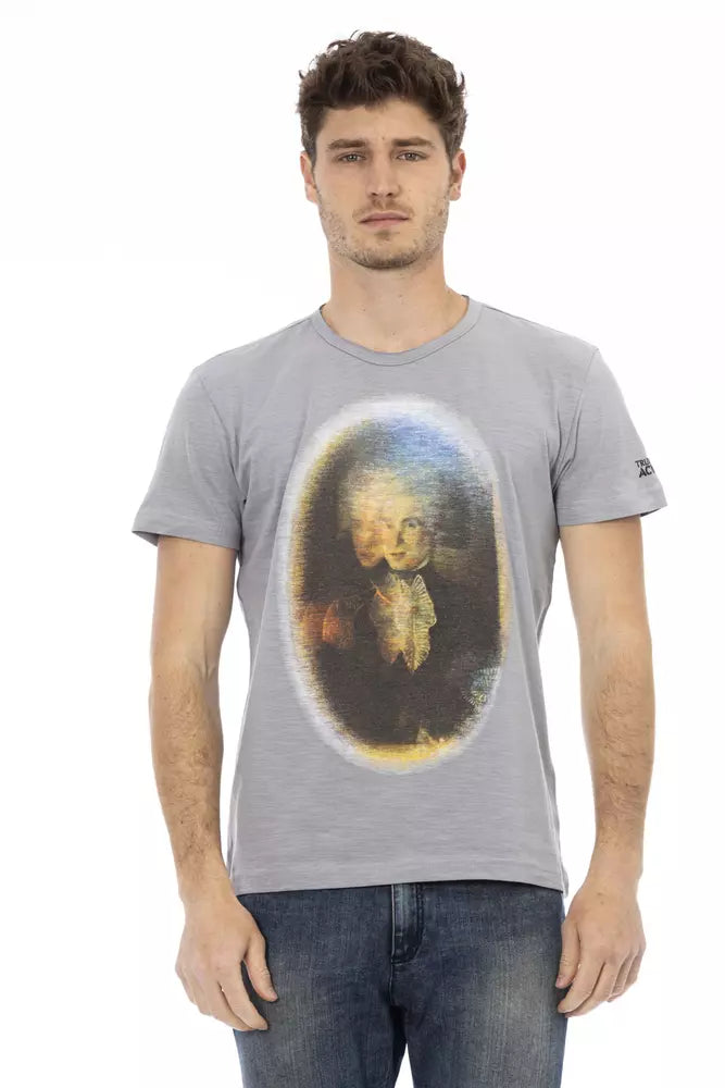 Camiseta Trussardi Action Chic de mezcla de algodón gris para hombre