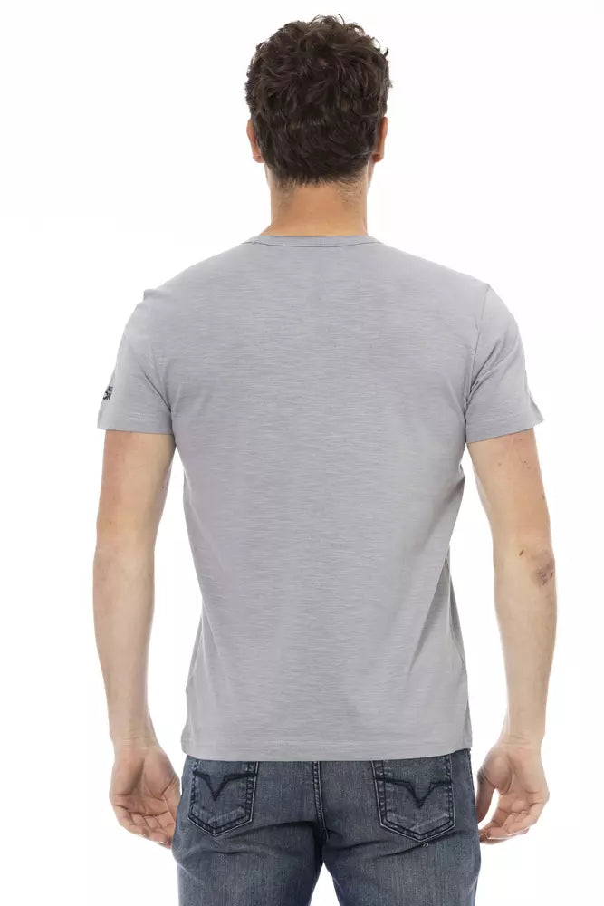 Camiseta Trussardi Action Chic de mezcla de algodón gris para hombre