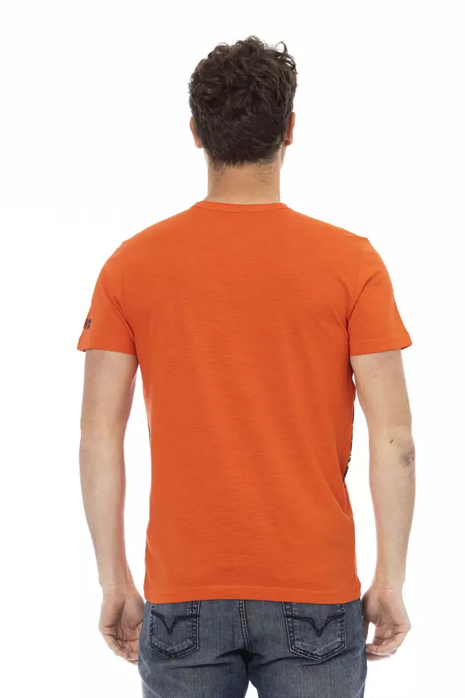 Camiseta de cuello redondo con estampado naranja vibrante Trussardi Action