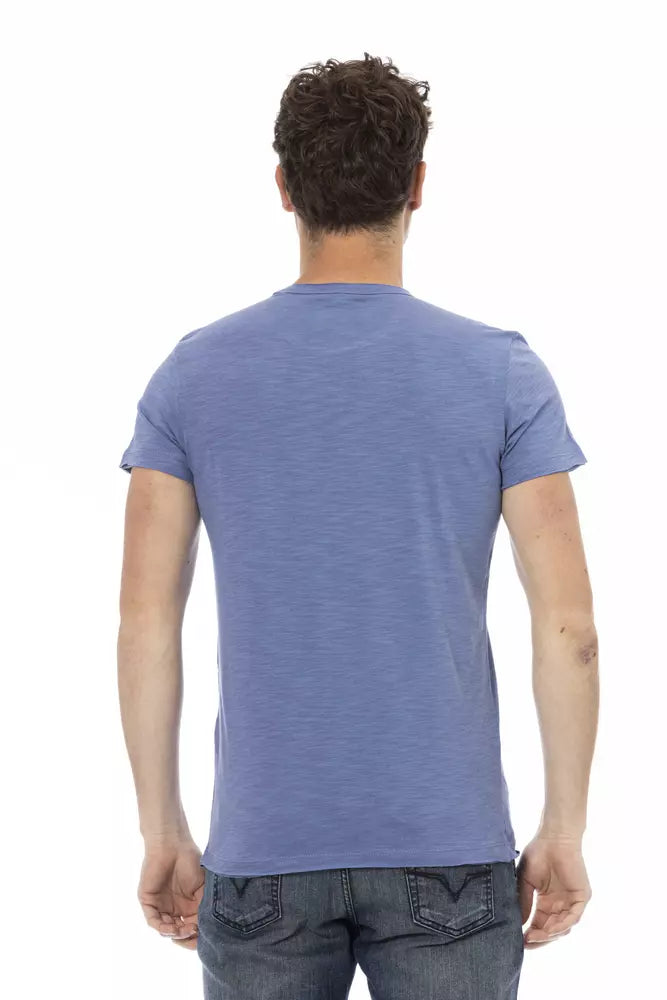 T-shirt Trussardi Action Chic bleu à manches courtes en coton mélangé