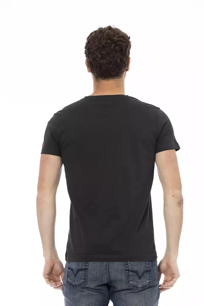 T-shirt Trussardi Action Sleek à col rond avec imprimé chic sur le devant