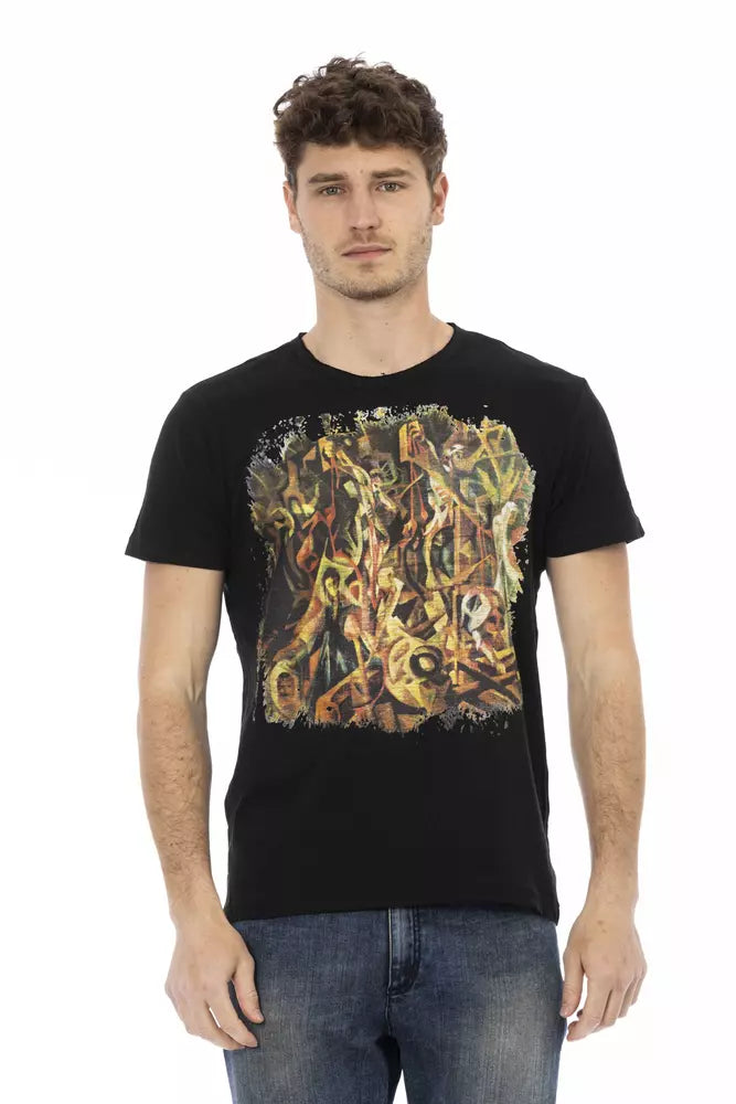 Camiseta Trussardi Action Sleek de mezcla de algodón negra para hombre