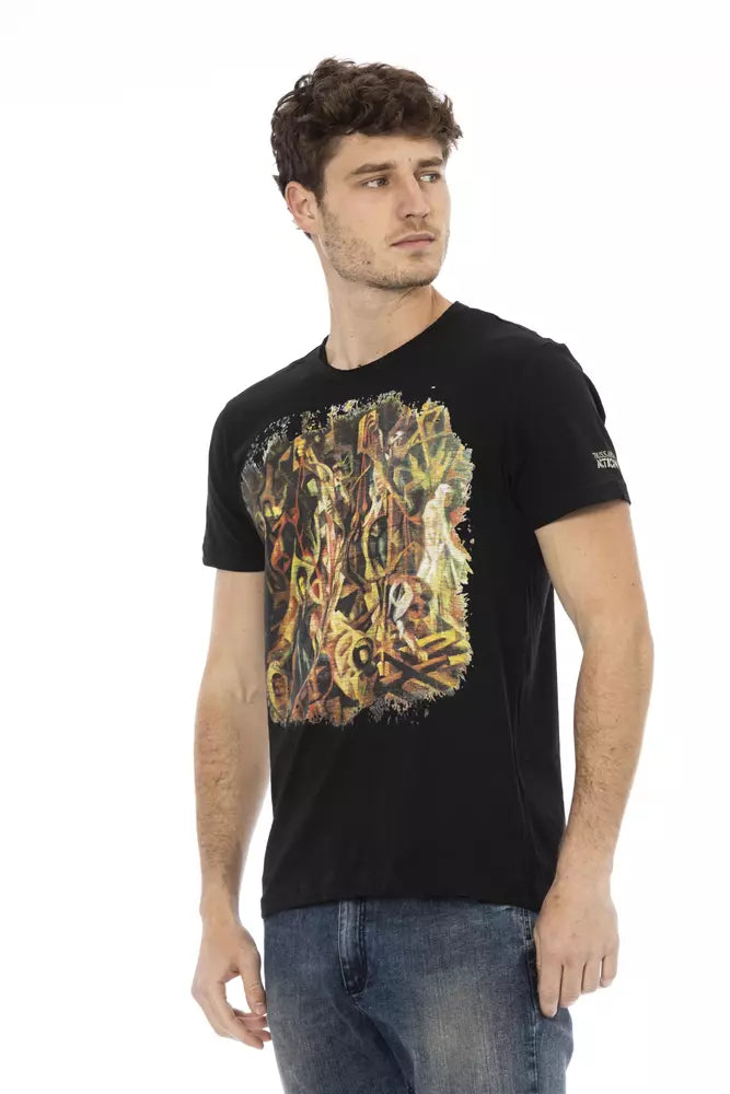 Camiseta Trussardi Action Sleek de mezcla de algodón negra para hombre