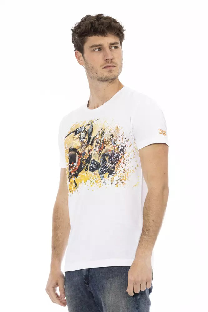 T-shirt blanc décontracté Trussardi Action Elevated avec accent graphique