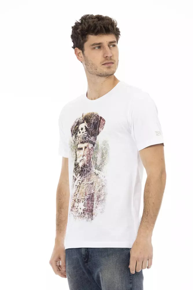 Camiseta estampada de manga corta blanca Trussardi Action Chic