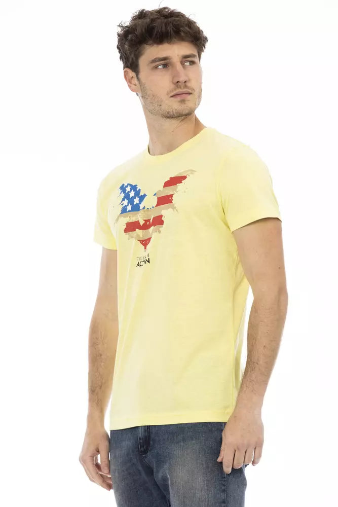 Camiseta informal amarilla con estampado gráfico Action Sunshine de Trussardi