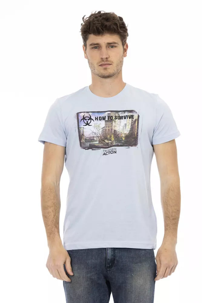 T-shirt Trussardi Action Elevated Casual bleu clair pour homme