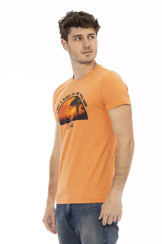 T-shirt à manches courtes imprimé orange Trussardi Action Chic