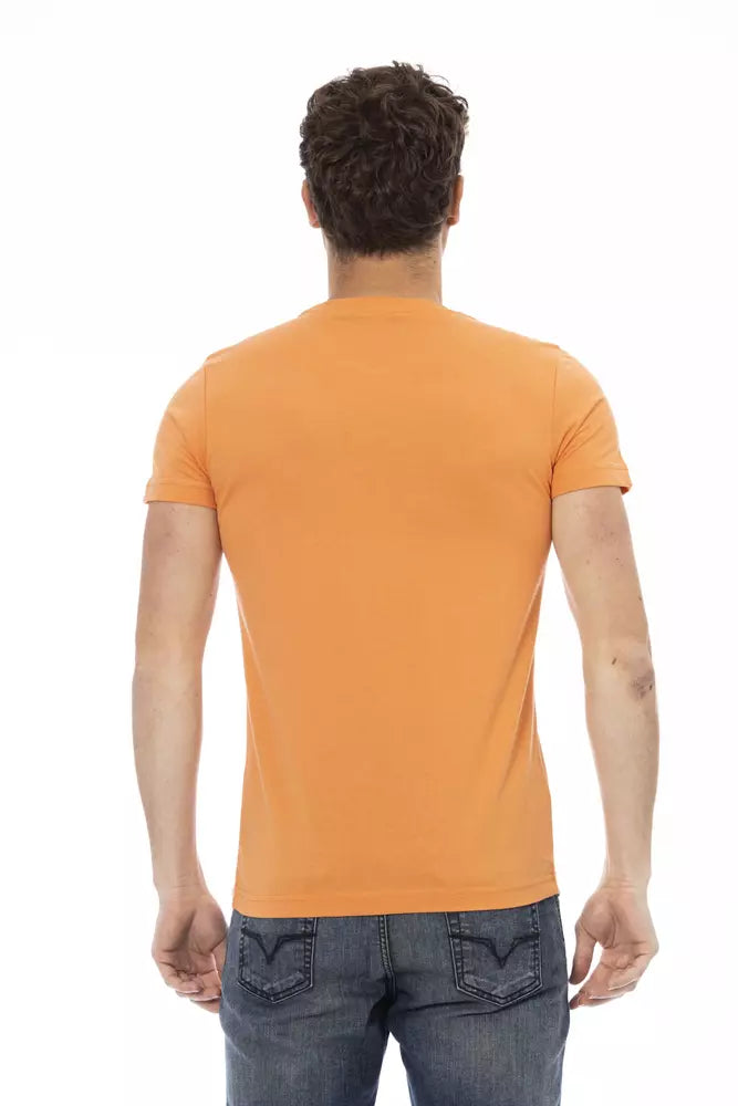 Camiseta de manga corta estampada naranja Trussardi Action Chic