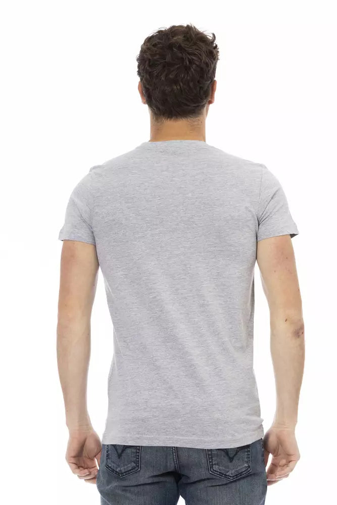 T-shirt à manches courtes Trussardi Action Chic en graphite avec imprimé sur le devant