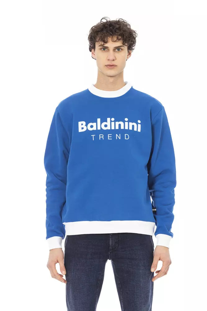 Sudadera elegante de algodón azul de manga larga Baldinini Trend