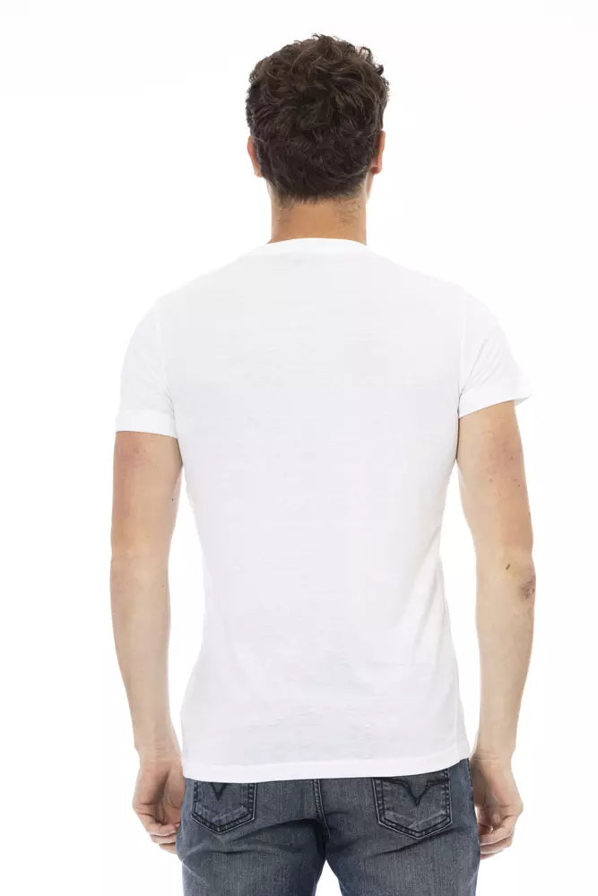 T-shirt blanc imprimé Trussardi Action Sleek avec un confort supérieur