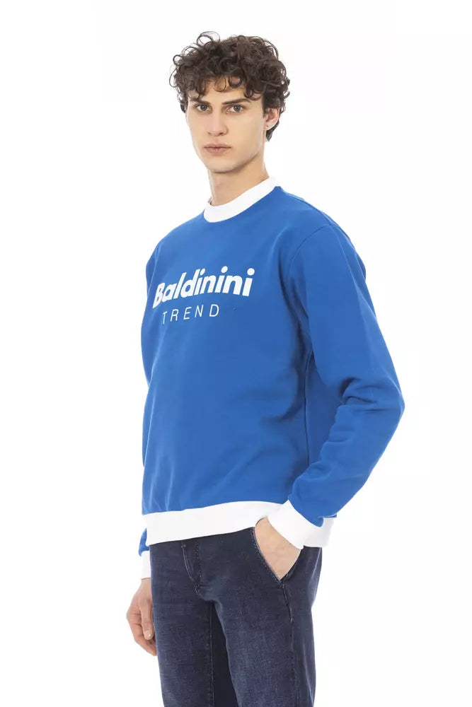 Sudadera elegante de algodón azul de manga larga Baldinini Trend