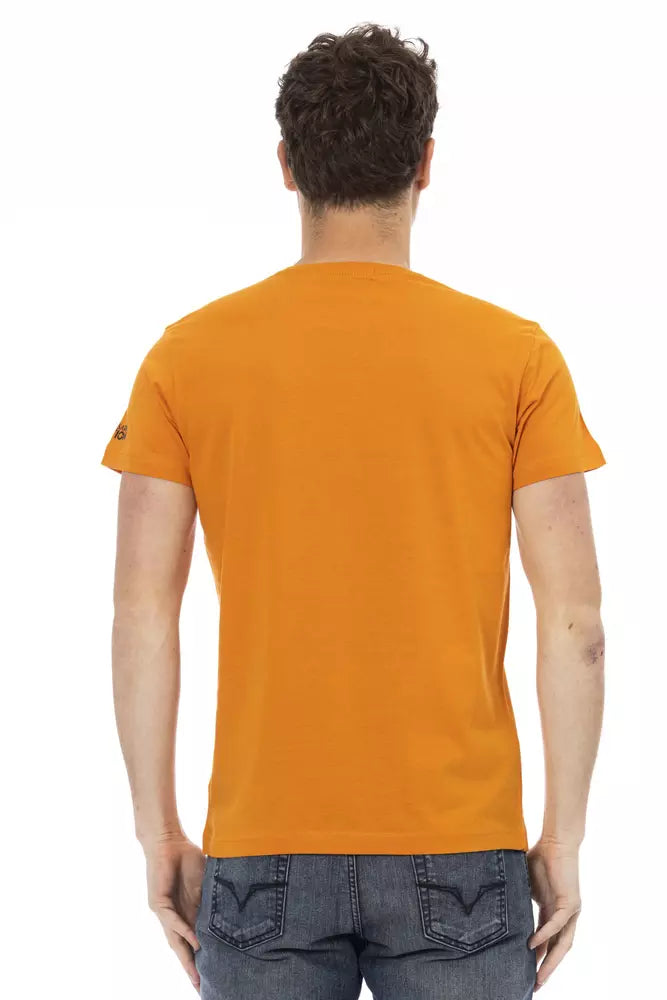 Camiseta de cuello redondo y manga corta naranja Action de Trussardi