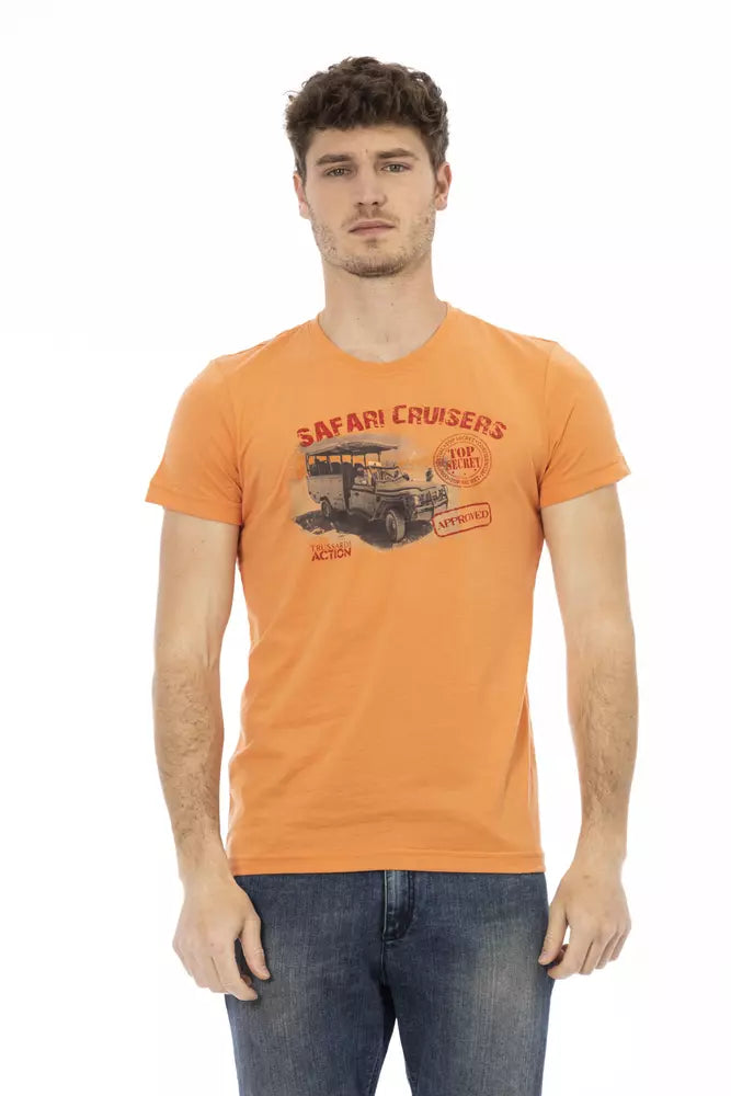 Camiseta elegante de manga corta naranja Trussardi Action