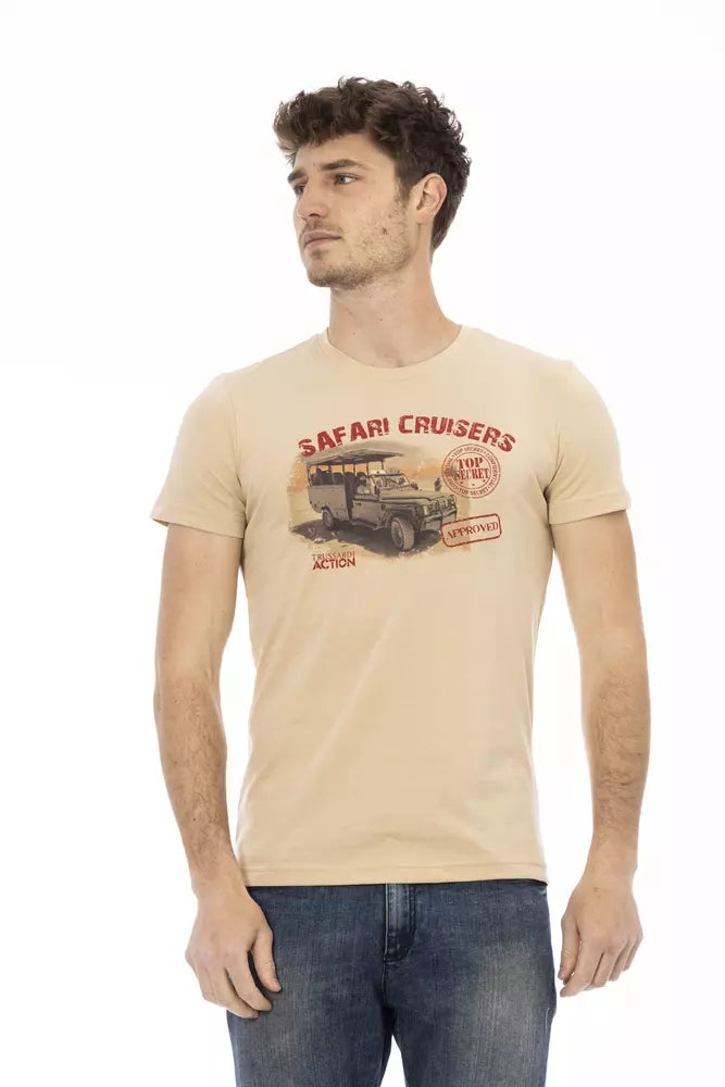 Camiseta de lujo de manga corta Trussardi Action Beige