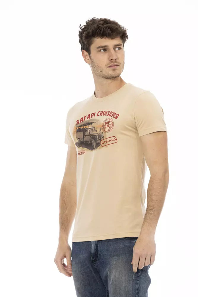 Camiseta de lujo de manga corta Trussardi Action Beige