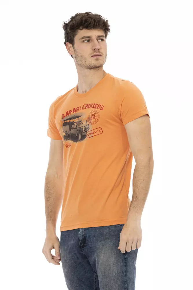 Camiseta elegante de manga corta naranja Trussardi Action