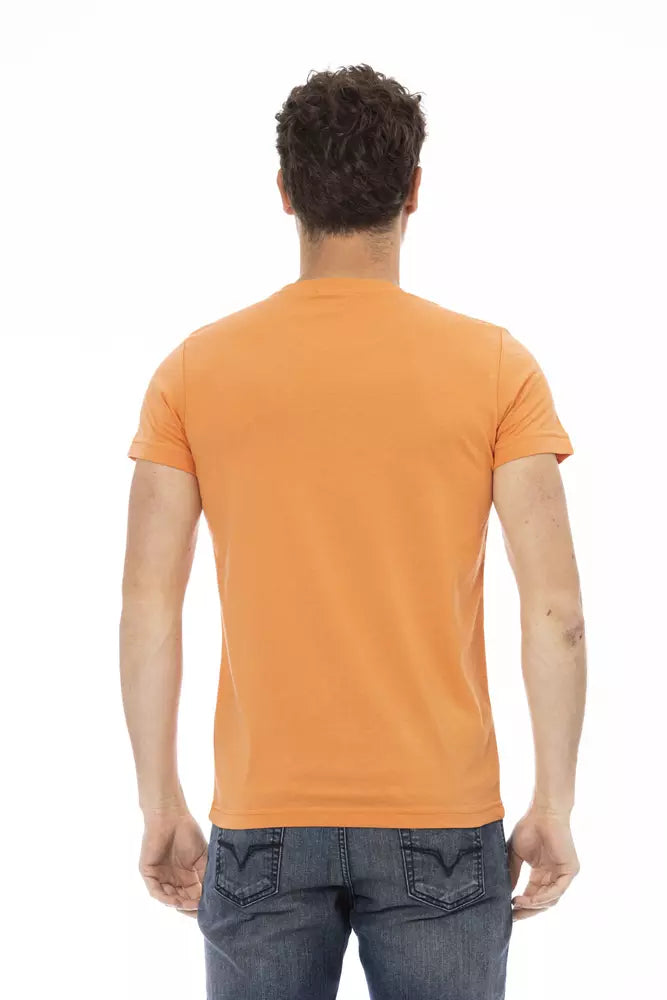 Camiseta elegante de manga corta naranja Trussardi Action