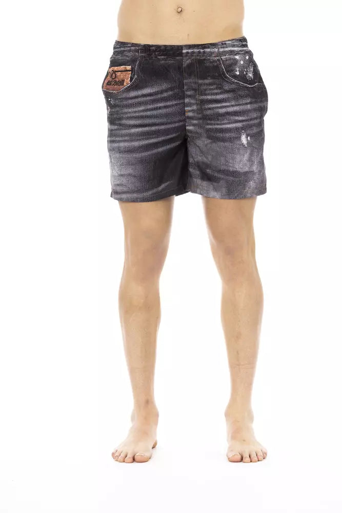 Just Cavalli Black Polyester Men's Swim Short