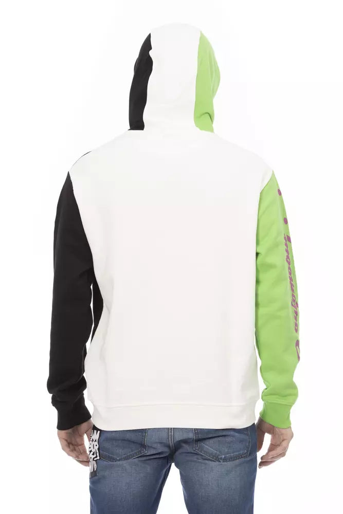 Sweat-shirt à capuche en coton blanc élégant Automobili Lamborghini