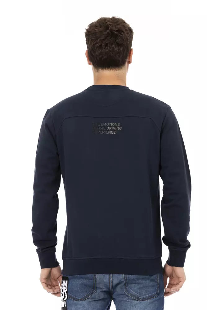 Sweat-shirt ras du cou bleu avec emblème de bouclier élégant de Automobili Lamborghini