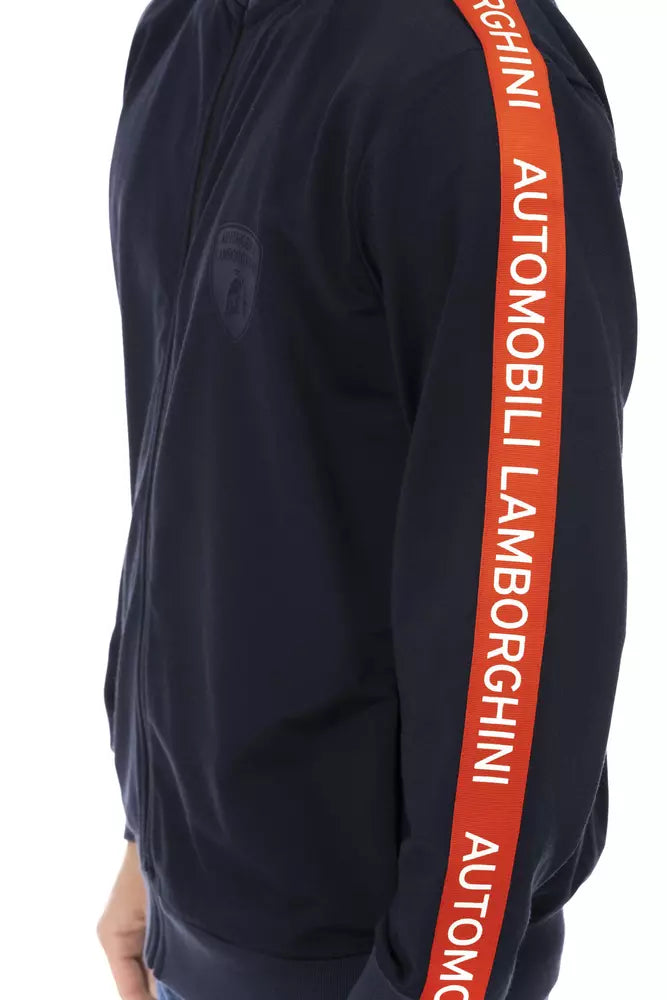 Sweat-shirt zippé élégant avec détails emblématiques sur les manches Automobili Lamborghini