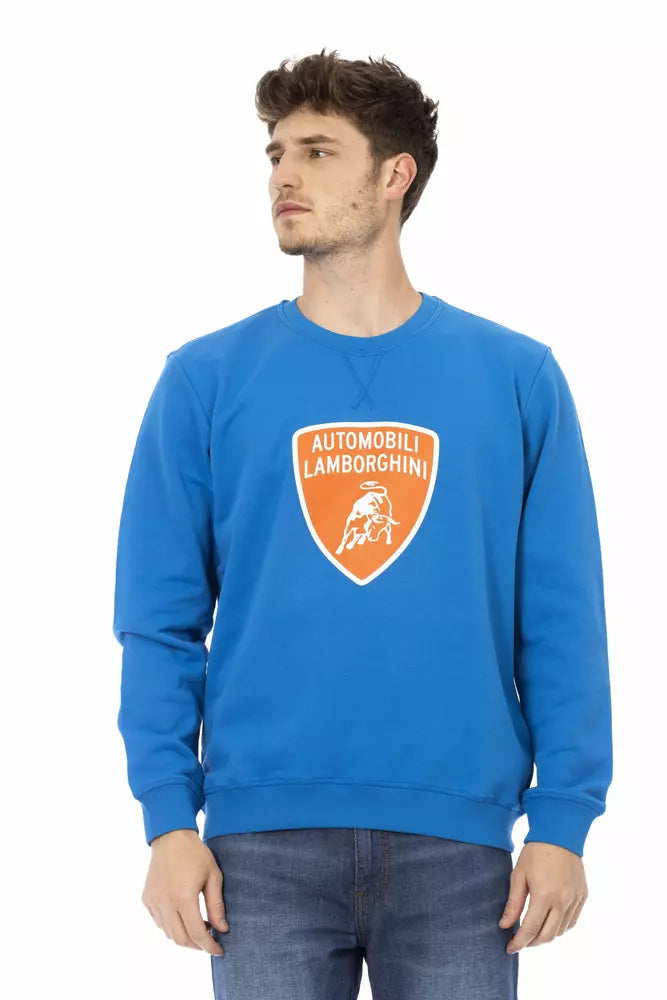 Sudadera con cuello redondo y estampado de logotipo maxi de Automobili Lamborghini Cerulean