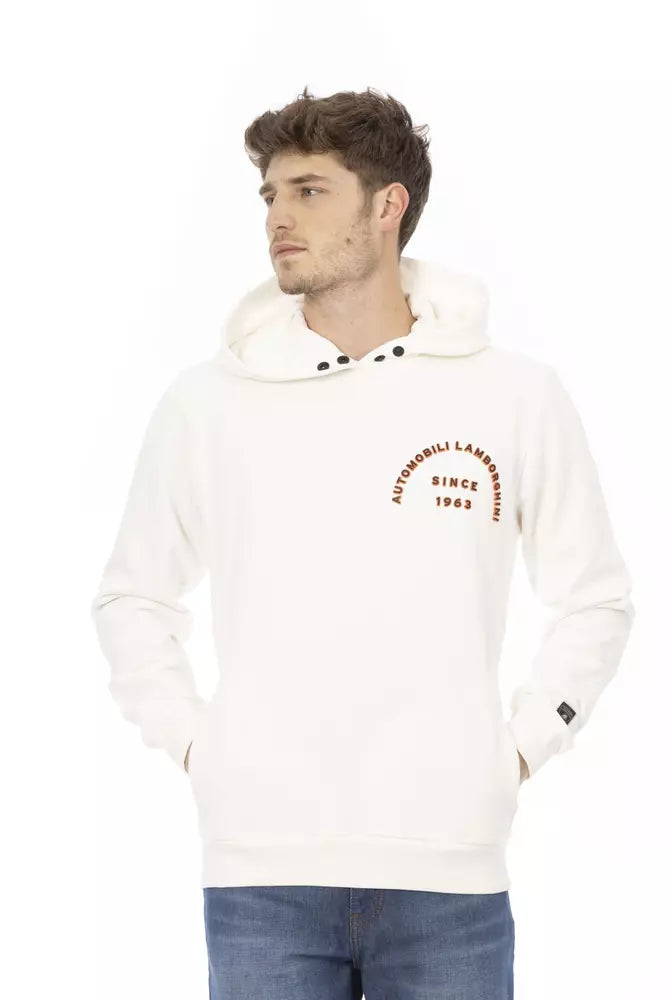 Sweat à capuche Lamborghini blanc élégant avec logo sur la manche