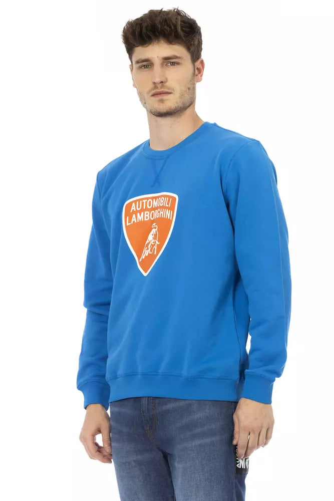 Sudadera con cuello redondo y estampado de logotipo maxi de Automobili Lamborghini Cerulean