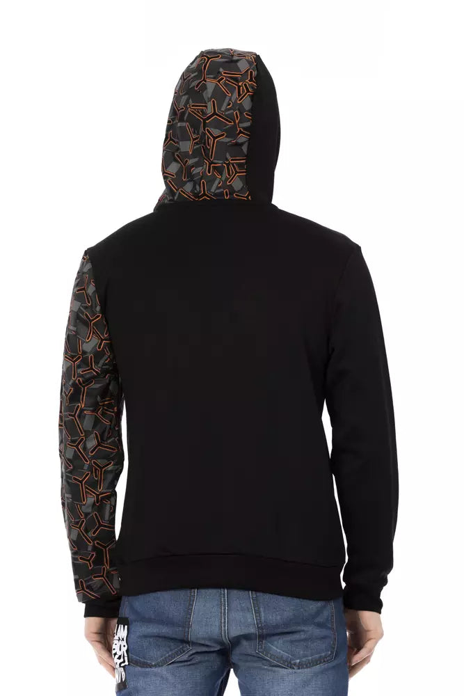 Sudadera con capucha de algodón negra elegante de Automobili Lamborghini