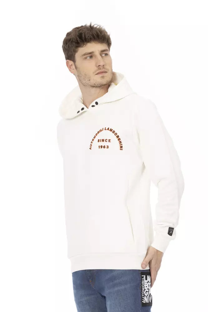 Sweat à capuche Lamborghini blanc élégant avec logo sur la manche