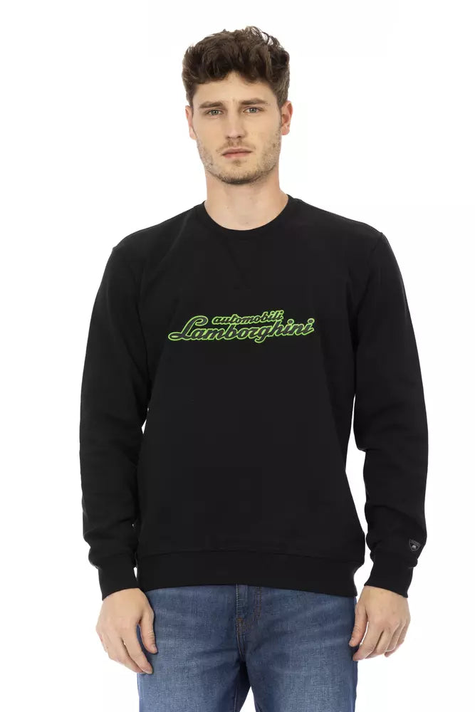 Sudadera elegante de algodón con cuello redondo y logotipo de Automobili Lamborghini