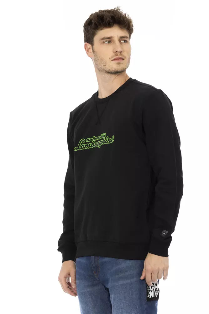 Sudadera elegante de algodón con cuello redondo y logotipo de Automobili Lamborghini