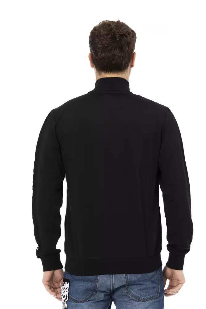 Automobili Lamborghini Black Polyester Men Sweater with Side Pockets