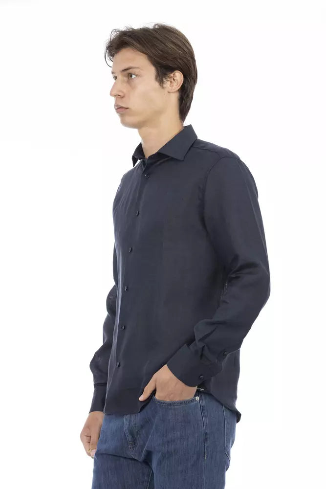 Baldinini Trend Sleek camisa ajustada de lino para hombre