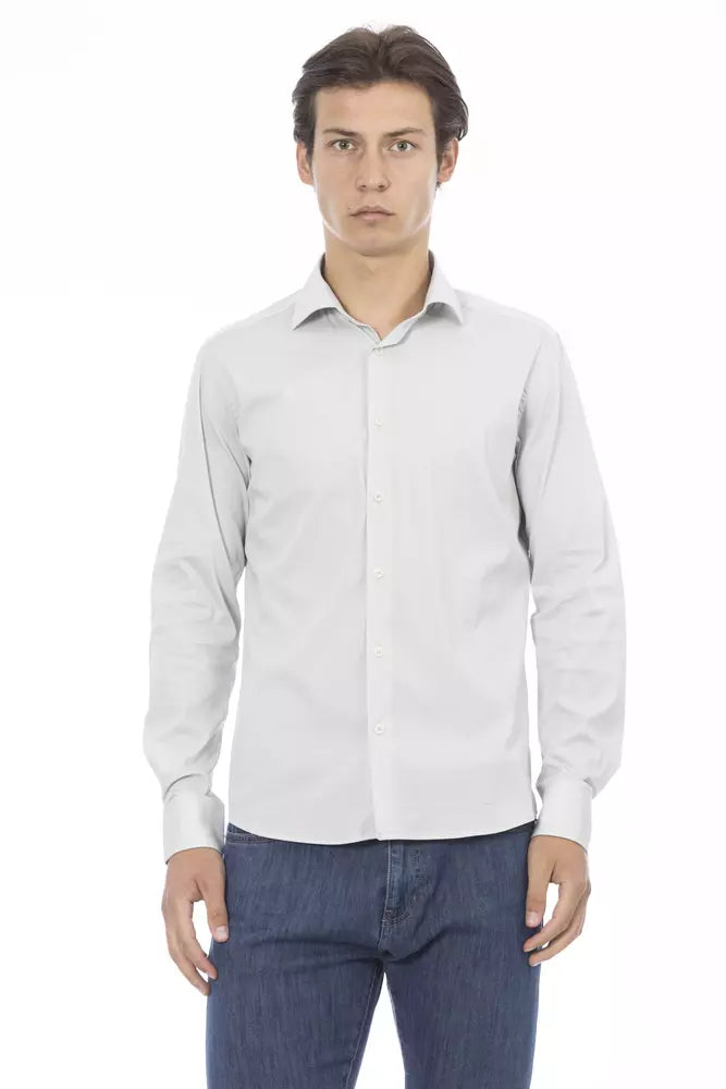 Camisa de diseño elegante de corte entallado en color gris de Baldinini Trend