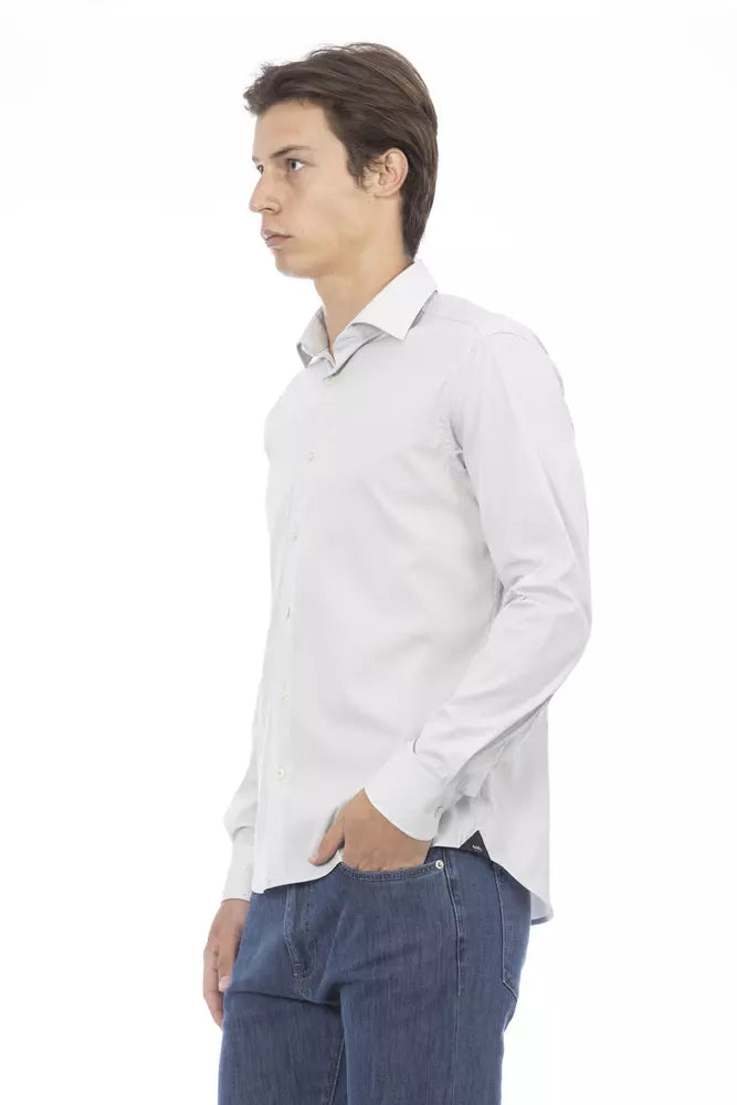 Camisa de diseño elegante de corte entallado en color gris de Baldinini Trend