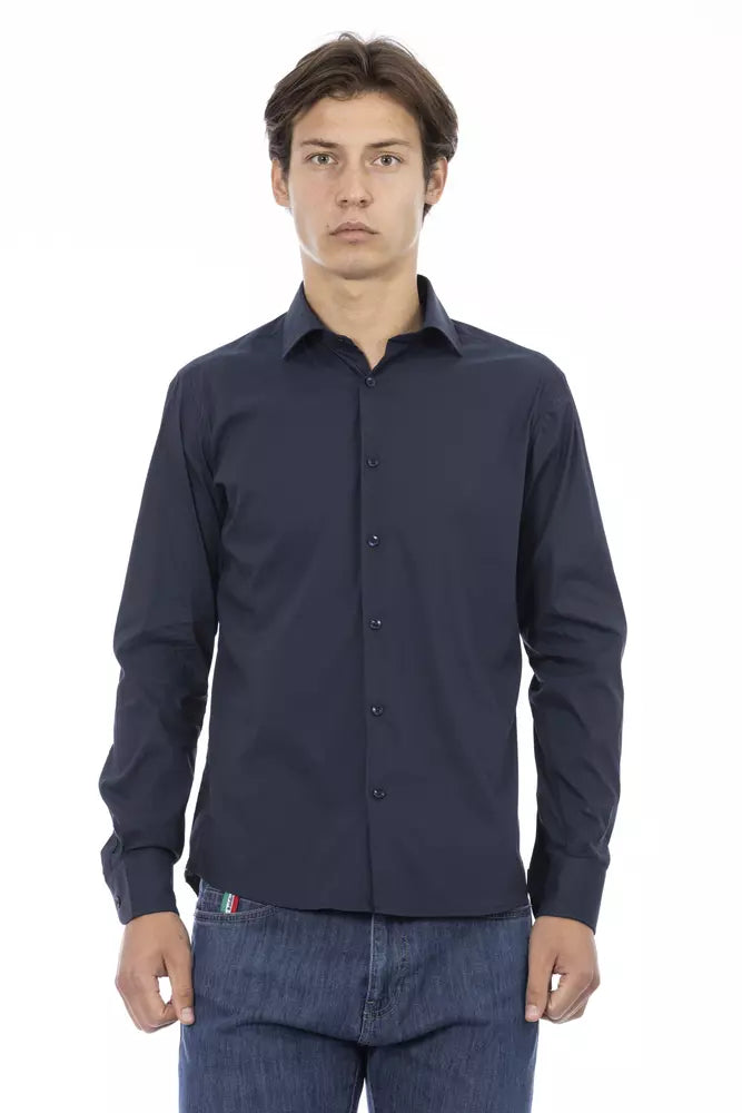 Chemise de créateur coupe slim bleue élégante Baldinini Trend