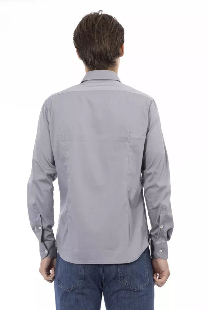 Camisa de diseño de corte entallado en color gris elegante de Baldinini Trend