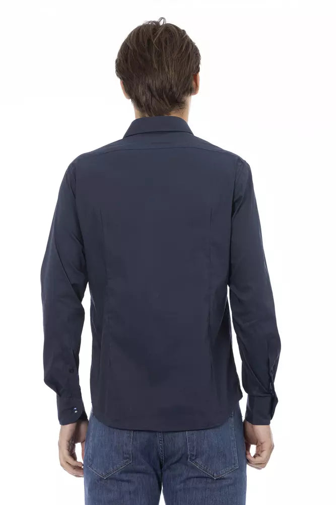 Chemise de créateur coupe slim bleue élégante Baldinini Trend