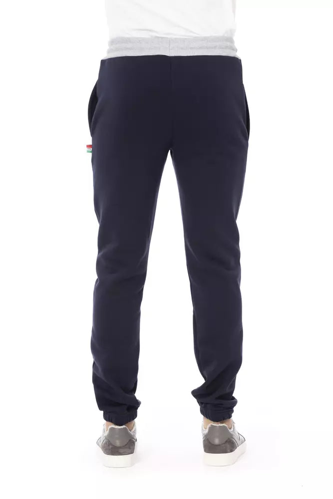 Pantalón deportivo de polar con inserto tricolor de Baldinini Trend en azul