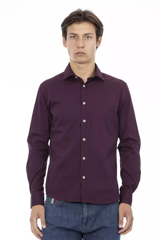 Camisa Baldinini Trend Chic Bordeaux Slim Fit para hombre