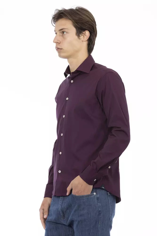 Camisa Baldinini Trend Chic Bordeaux Slim Fit para hombre