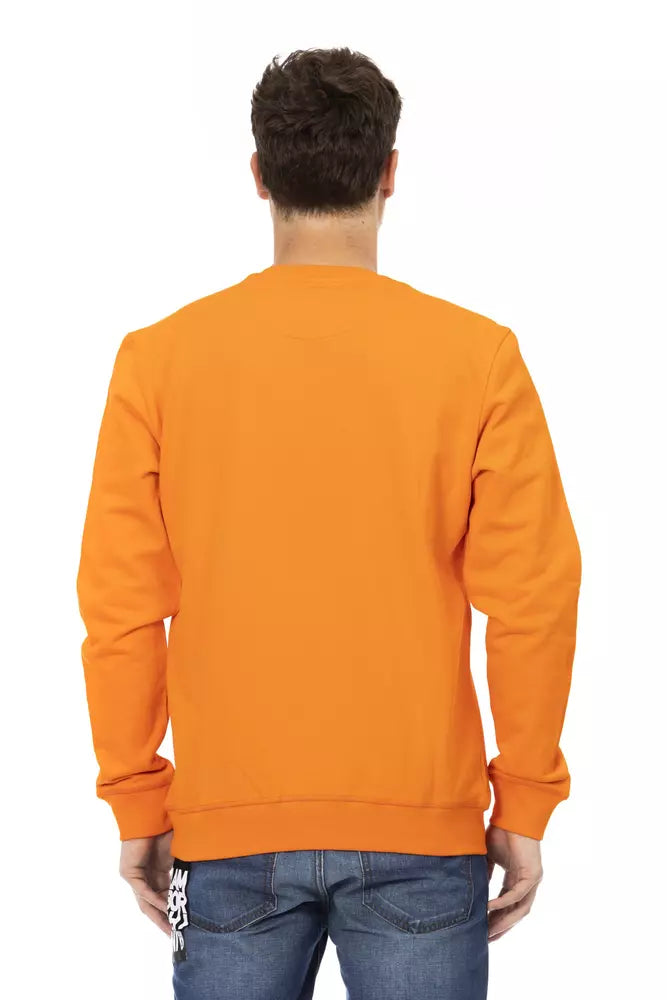 Sudadera elegante de cuello redondo y manga con logotipo de Automobili Lamborghini en color naranja